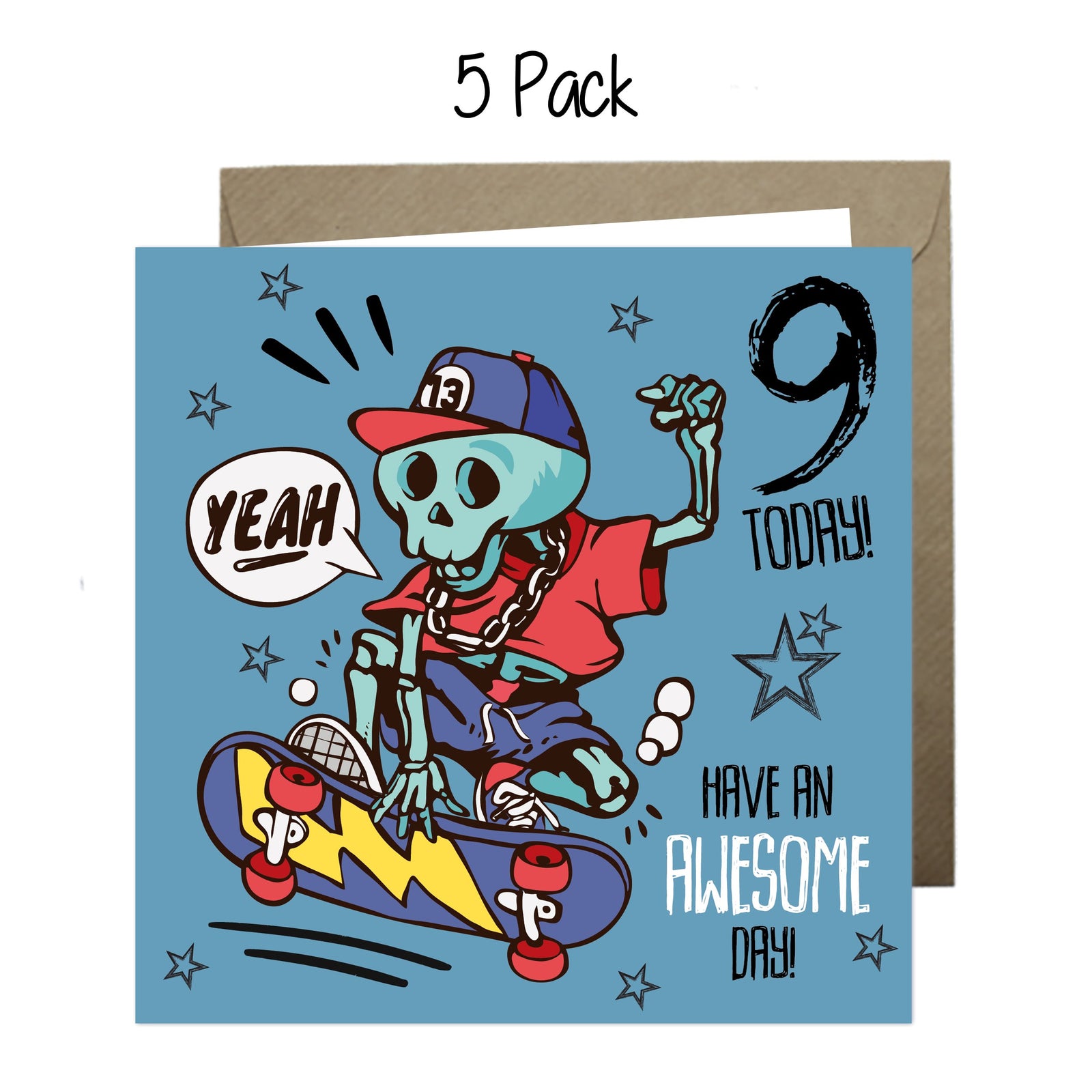 Wholesale - 'Have An Awesome 9th Birthday' Boomer Cards Greeting Cards Chasing Cards 