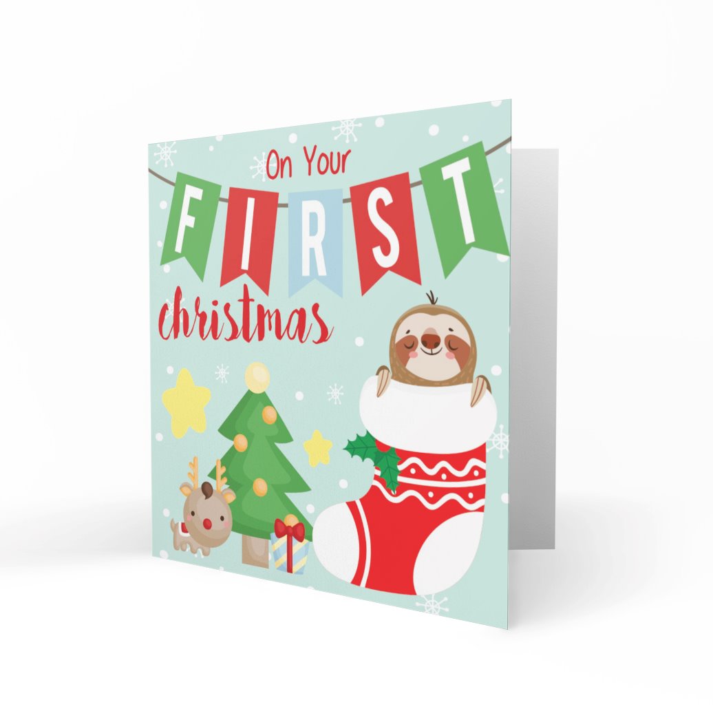 'On Your First Christmas' Greeting Cards Paper Heart 