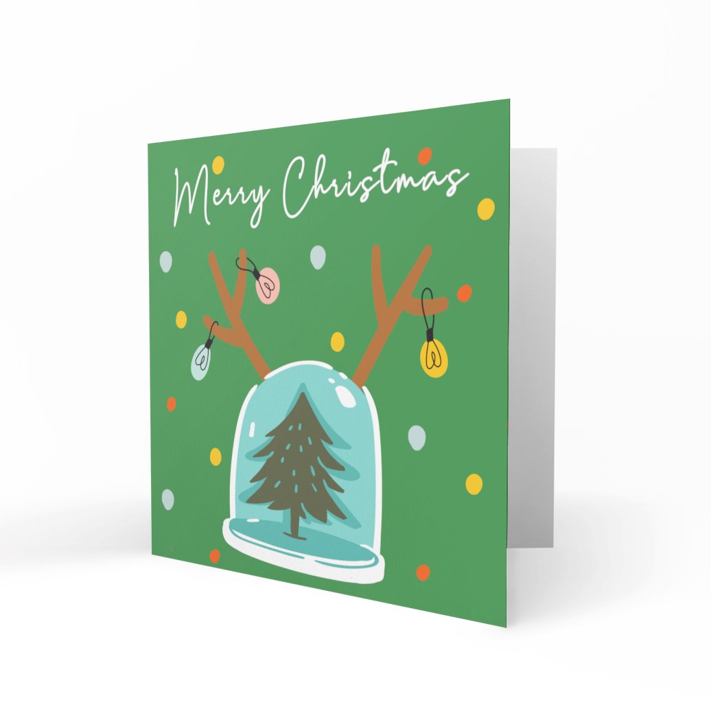 &#39;Merry Christmas Snow Globe&#39; Greeting Cards Chasing Cards 