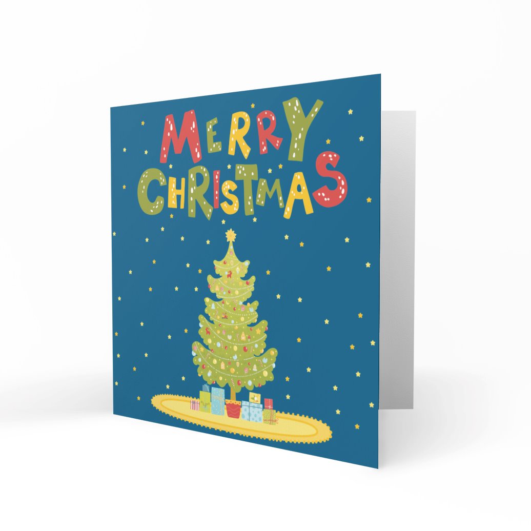 Merry Christmas Tree Greeting Cards Chasing Cards 