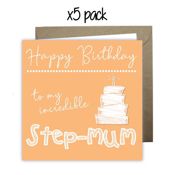 Wholesale - 'To My Incredible Step-Mum' Happy Doodle Card Greeting Cards Happy Doodle 