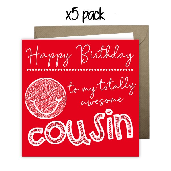 Wholesale - 'To My Totally Awesome Cousin' Happy Doodle Card Greeting Cards Happy Doodle 