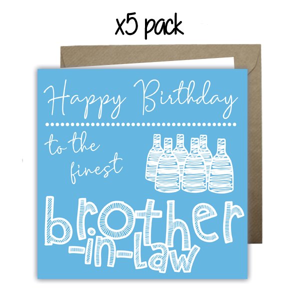 Wholesale - 'To The Finest Brother-In-Law' Happy Doodle Card Greeting Cards Happy Doodle 