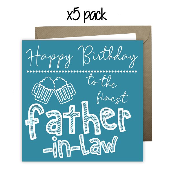 Wholesale - 'To The Finest Father-In-Law' Happy Doodle Card Greeting Cards Happy Doodle 
