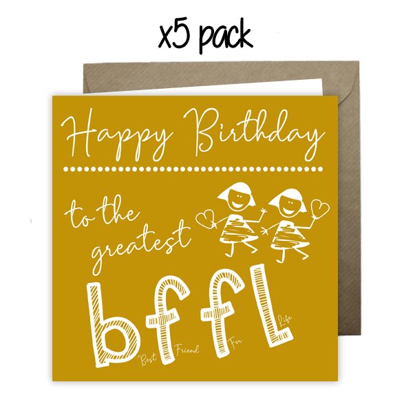 Wholesale - 'To The Greatest BFFL' Happy Doodle Card Greeting Cards Happy Doodle 