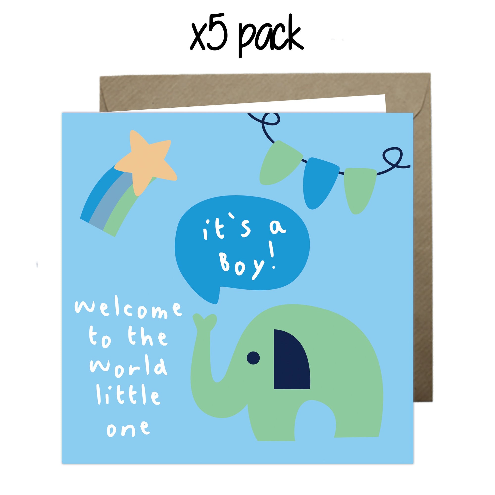 Wholesale - 'Welcome to The World Little Boy' Paper Hearts Card Greeting Cards Paper Heart 