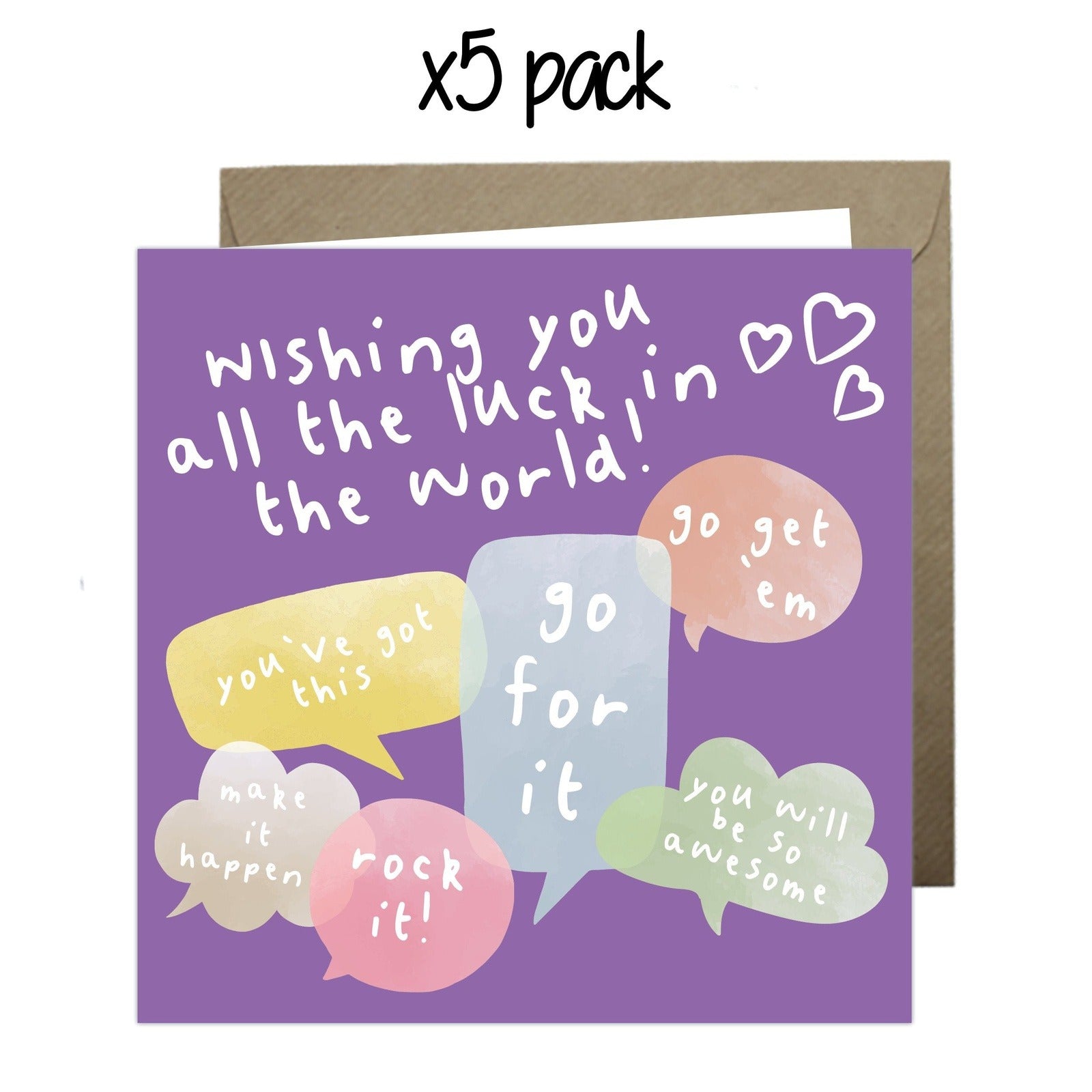 Wholesale - 'Wishing You All The Luck In The World' Paper Hearts Card Greeting Cards Paper Heart 