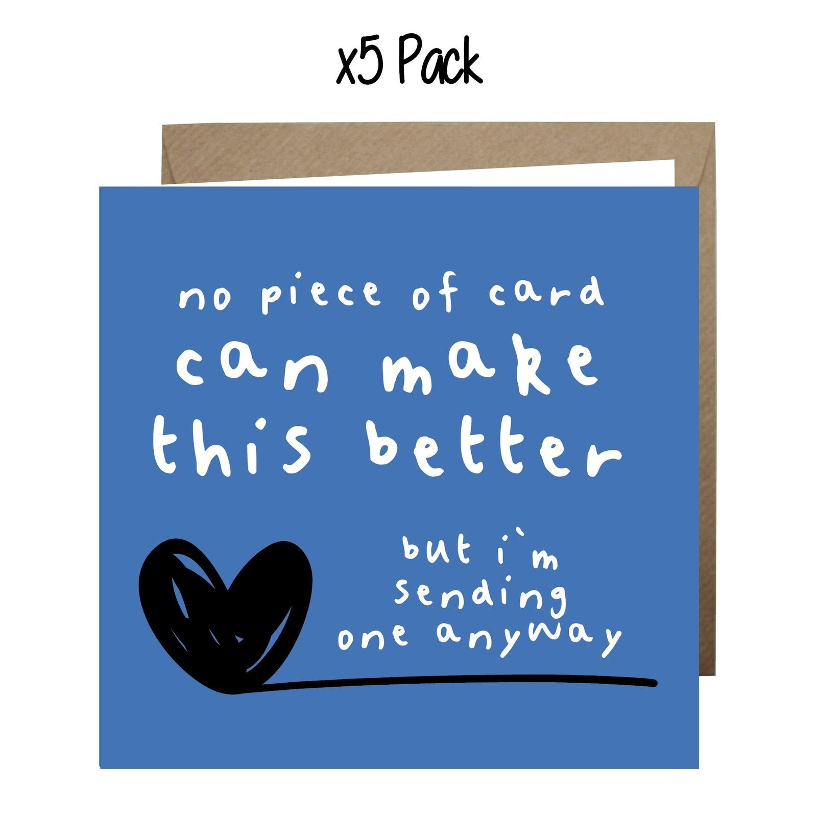 Wholesale - 'No Piece of Card Can Make This Better' Paper Hearts Card Greeting Cards Chasing Cards 