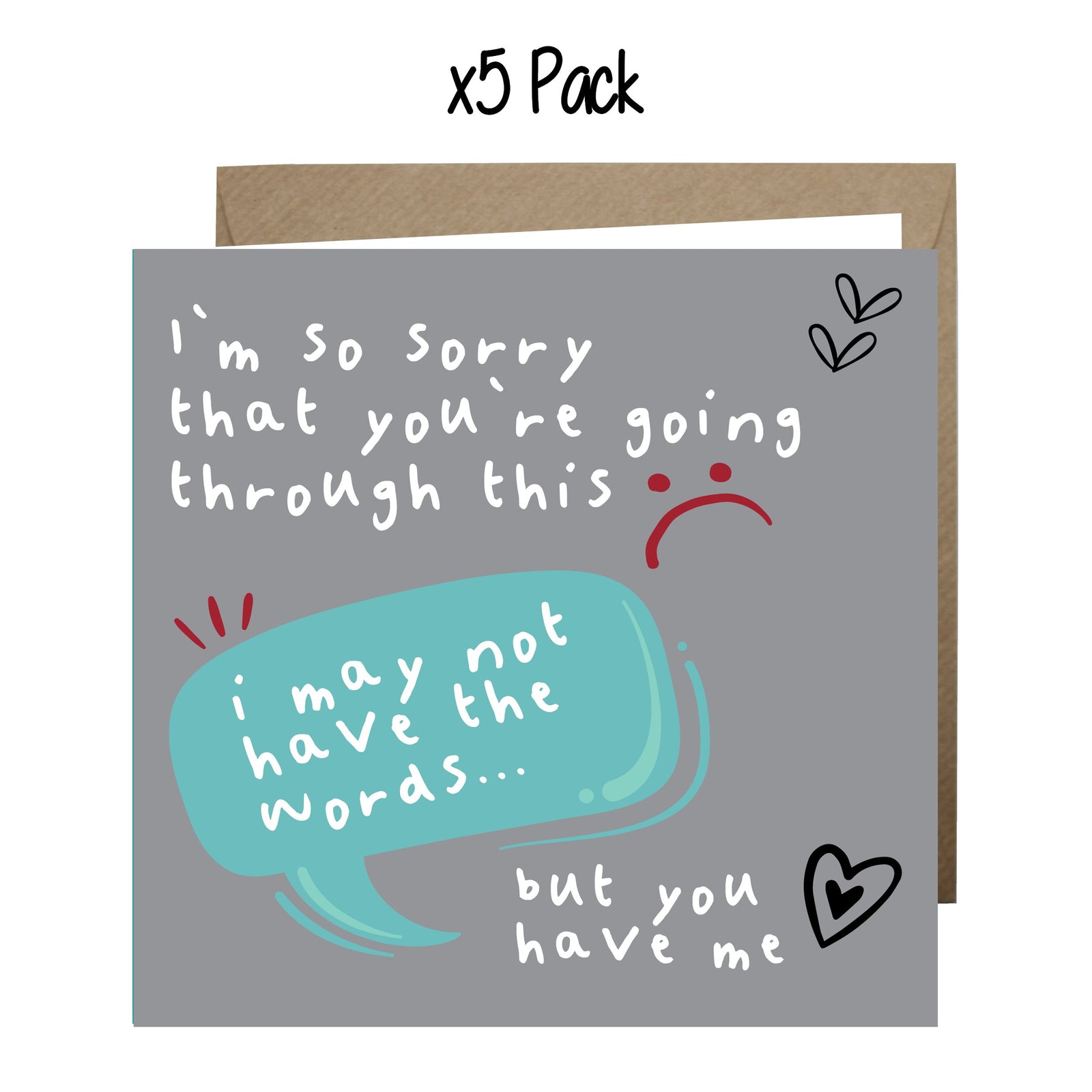 Wholesale - 'So Sorry You're Going Through This' Paper Hearts Card Greeting Cards Chasing Cards 