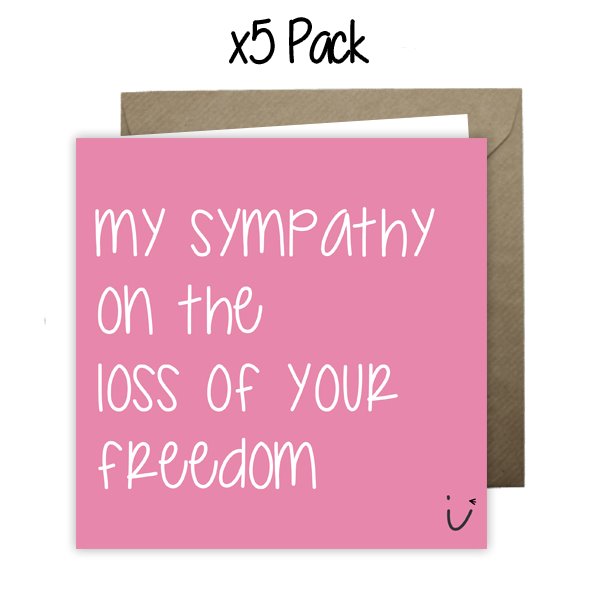 Wholesale - 'My Sympathy on the Loss of Your Freedom - Girl' Sarki Cards Greeting Cards Sarki Cards 