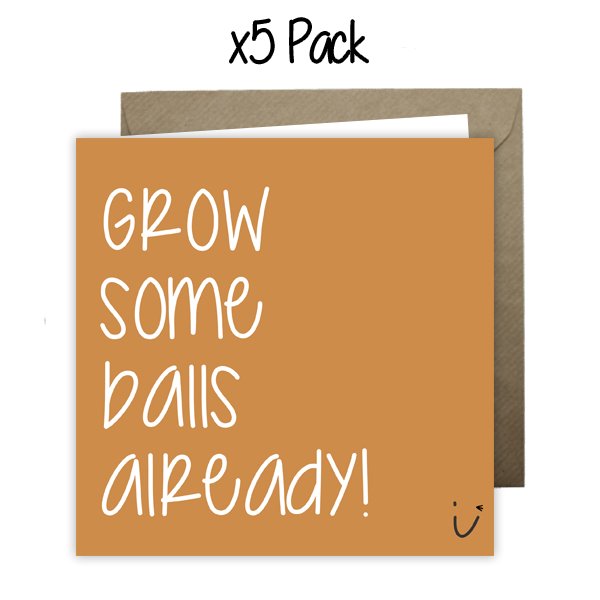 Wholesale - 'Grow Some Balls Already!' Sarki Cards Greeting Cards Sarki Cards 