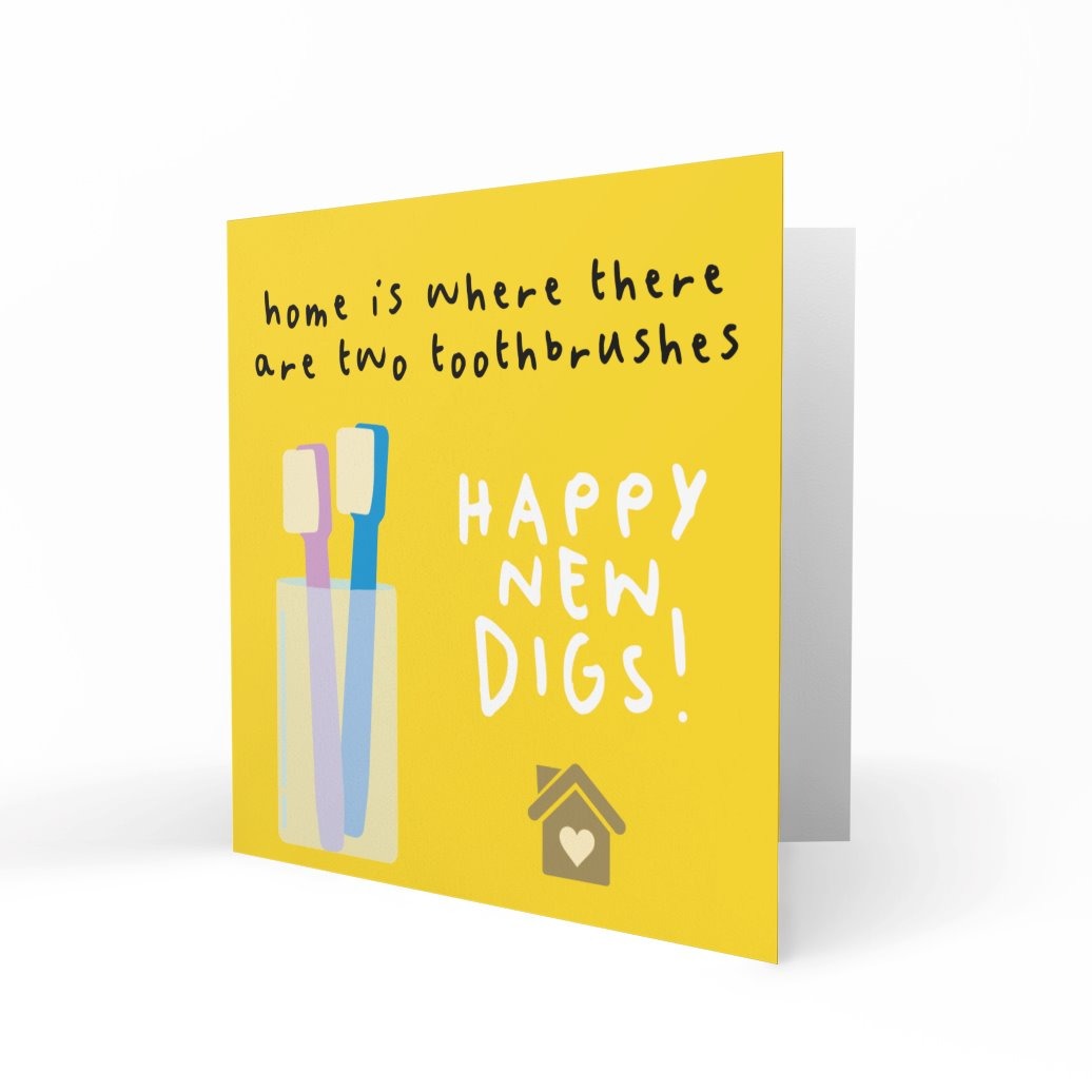 'A Home is Where There's Two Toothbrushes' Greeting Cards Paper Heart 