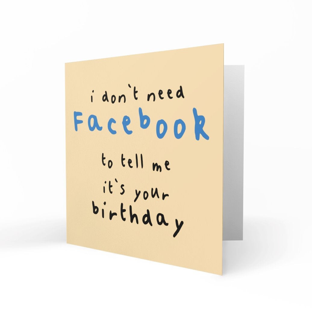 'I Don't Need Facebook' Greeting Cards Paper Heart 