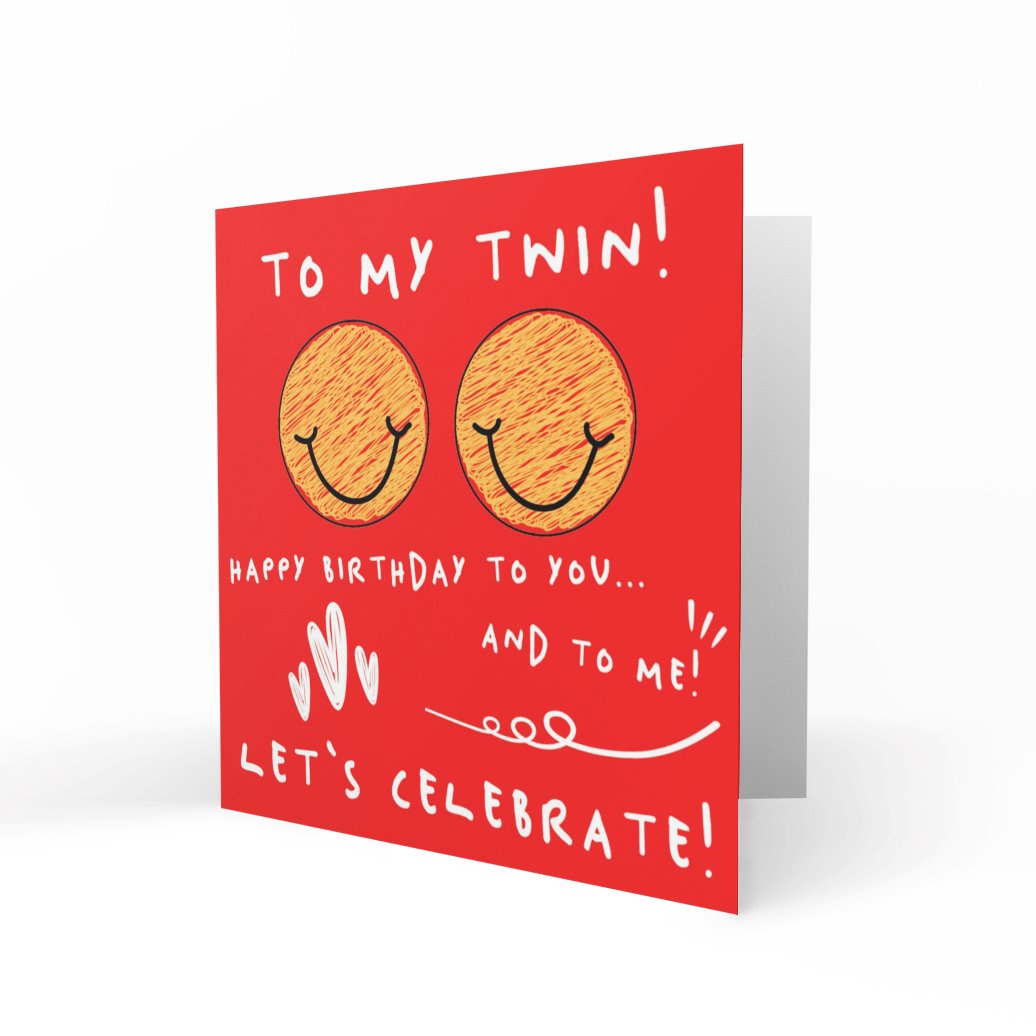 'Happy Birthday To my Twin' Greeting Cards Paper Heart 