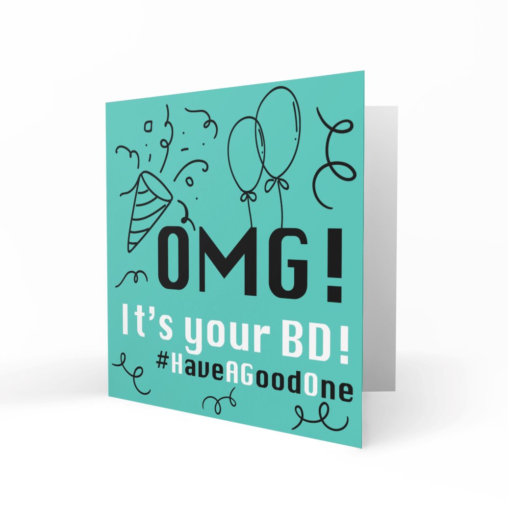 'OMG It's Your BD' Greeting Cards Chasing Cards 