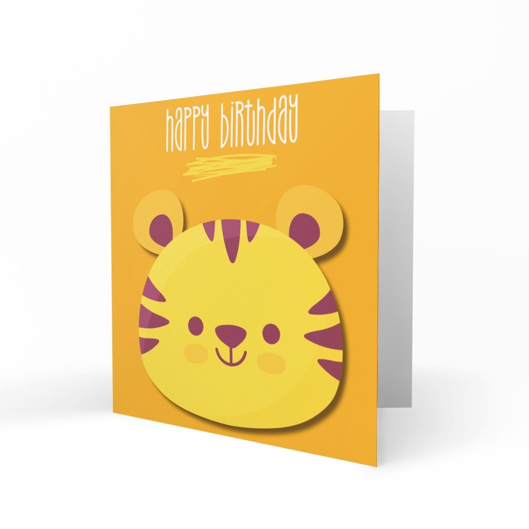 Wholesale - Cutie Tiger Greeting Cards Dotty Cloud 
