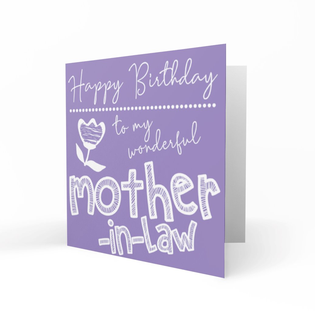 'To My Wonderful Mother-In-Law' Greeting Cards Happy Doodle 