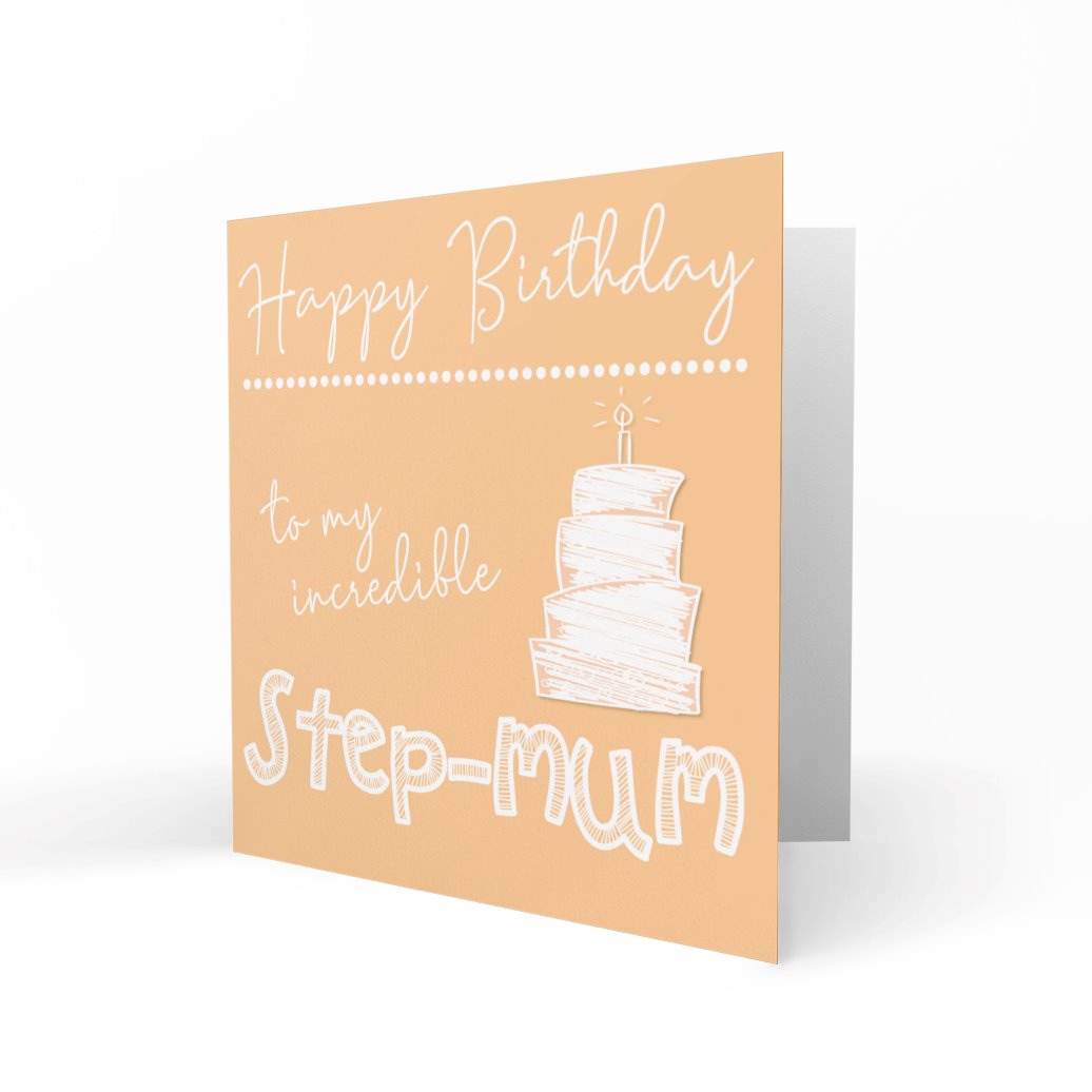 'To My Incredible Step-Mum' Greeting Cards Happy Doodle 