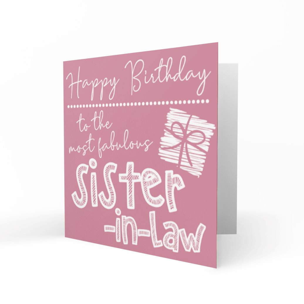 'To The Most Fabulous Sister-In-Law' Greeting Cards Happy Doodle 