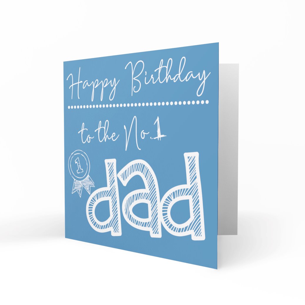 'To The No.1 Dad' Greeting Cards Happy Doodle 