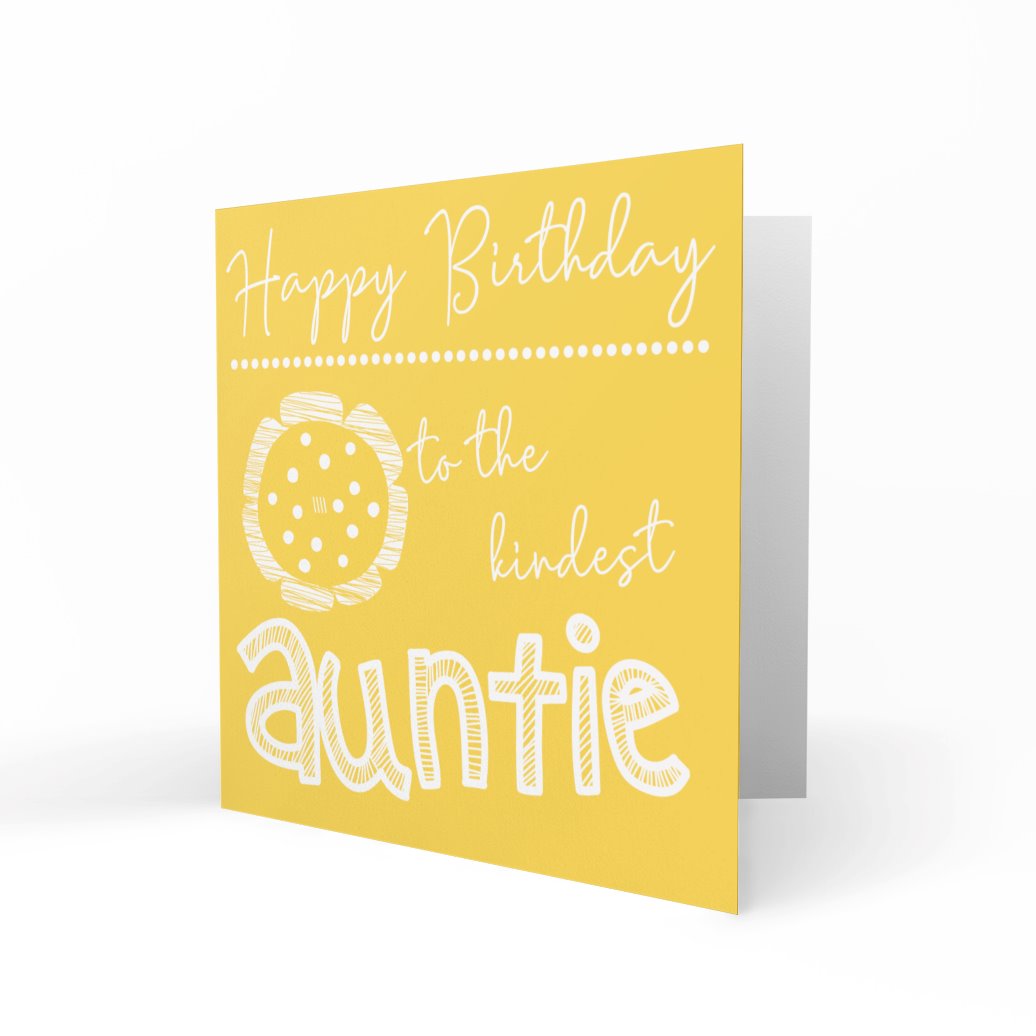 'To The Kindest Auntie' Greeting Cards Happy Doodle 