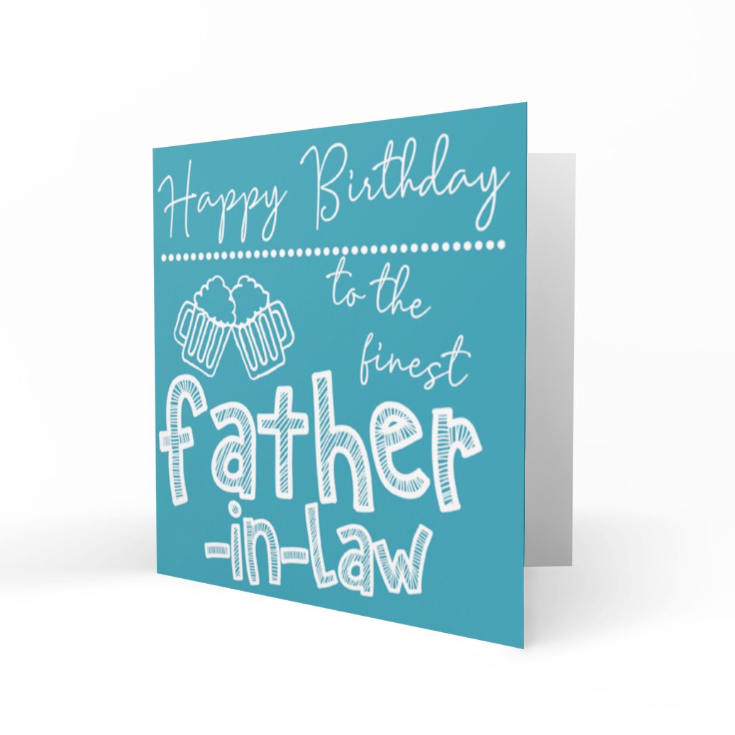 'To The Finest Father-In-Law' Greeting Cards Happy Doodle 