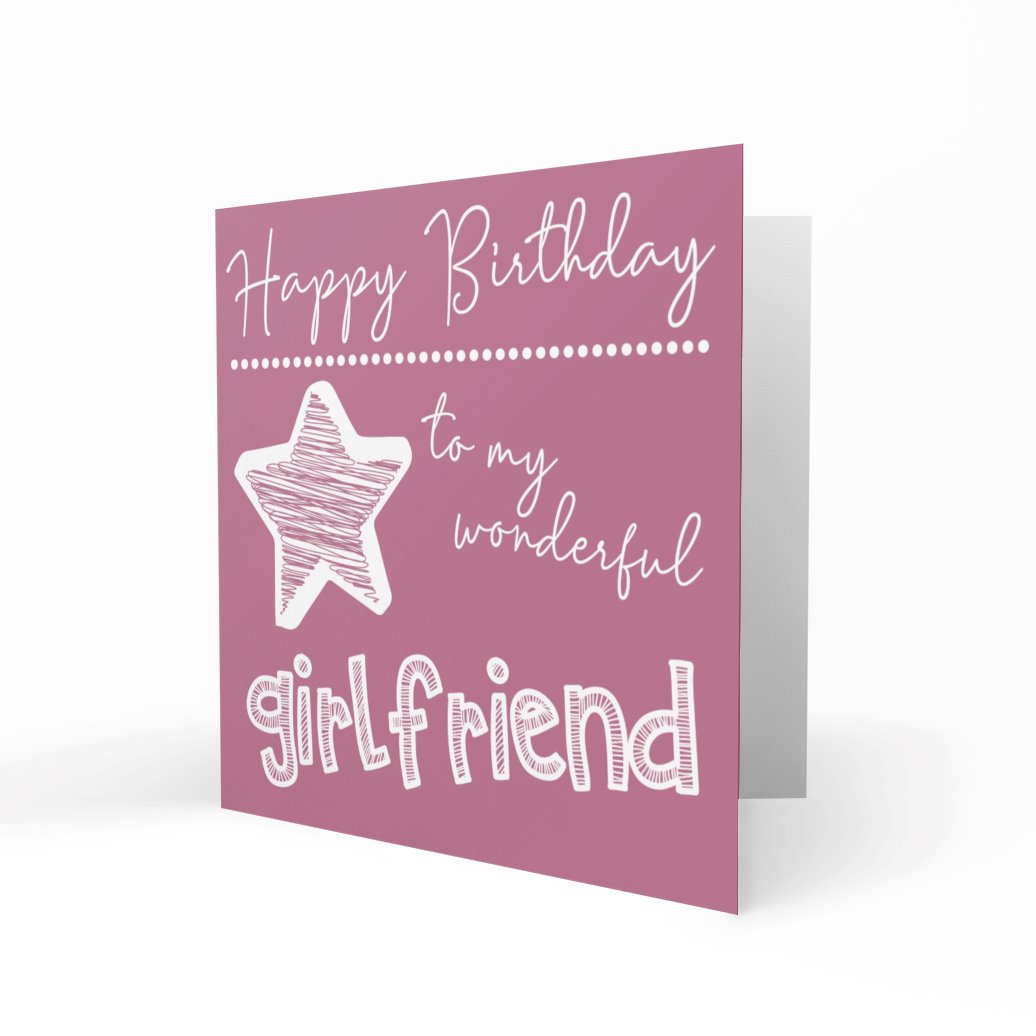 'To My Wonderful Girlfriend' Greeting Cards Happy Doodle 