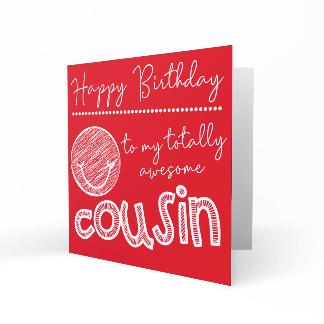 'To My Totally Awesome Cousin' Greeting Cards Happy Doodle 