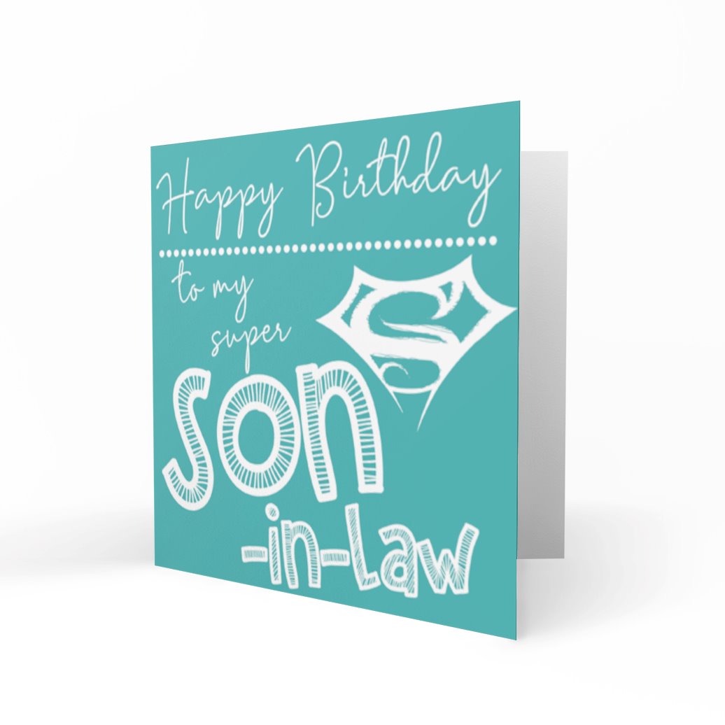 'To My Super Son-In-Law' Greeting Cards Happy Doodle 