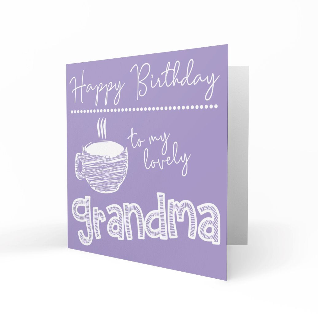 'To My Lovely Grandma' Greeting Cards Happy Doodle 