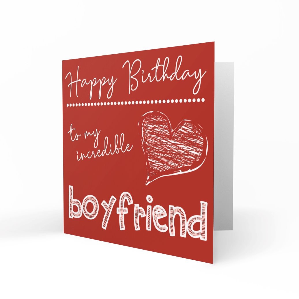 'To My Incredible Boyfriend' Greeting Cards Happy Doodle 