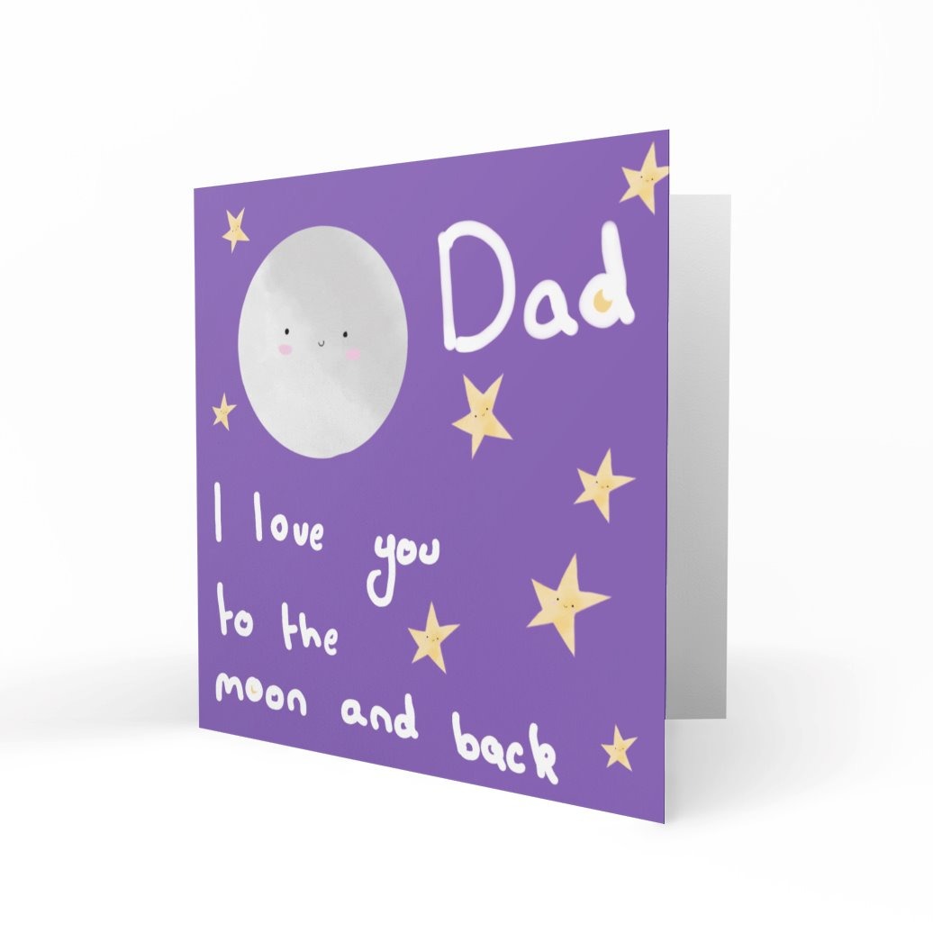 'Dad, I Love You To The moon & Back' Greeting Cards chasing cards 