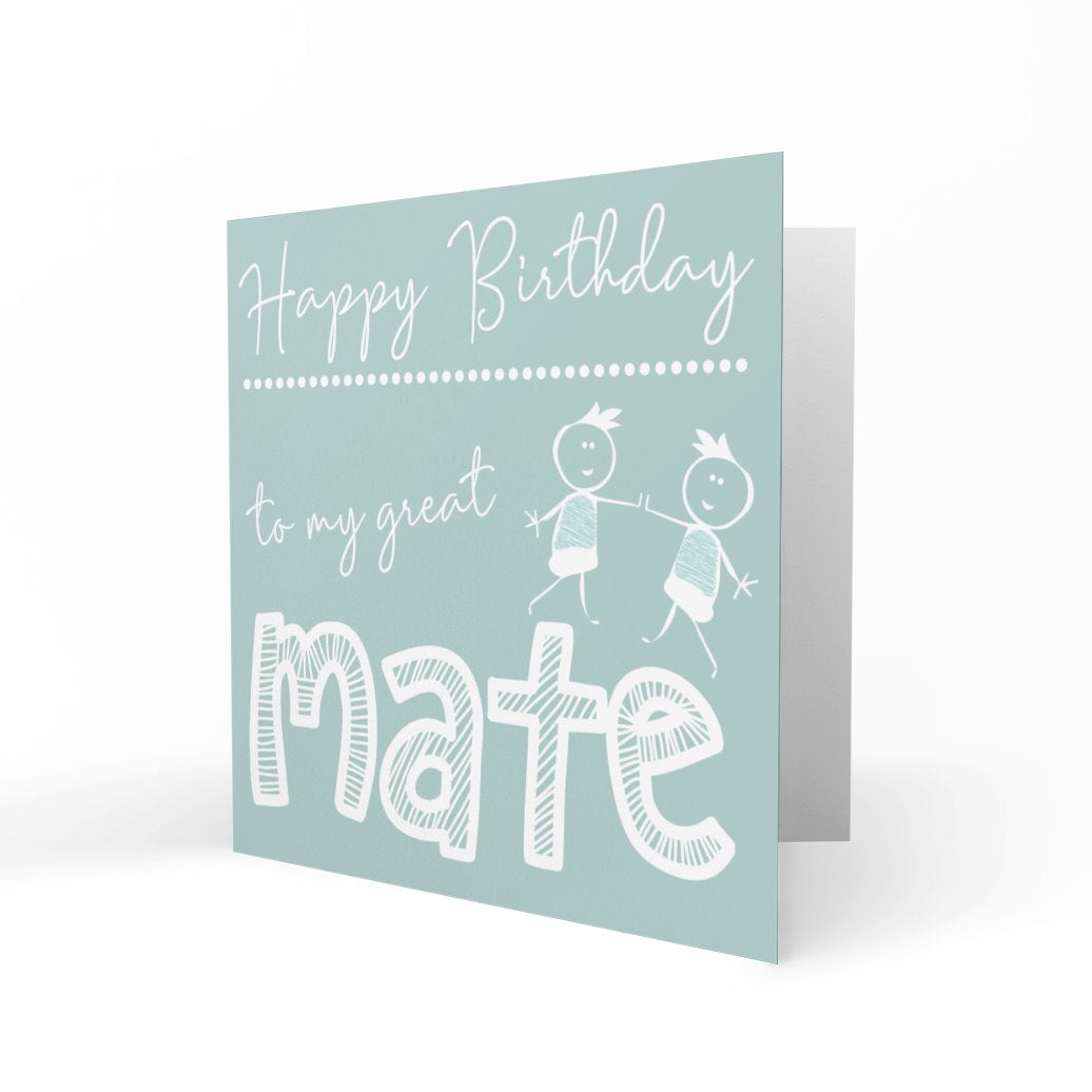 'To My Great Mate' Greeting Cards Happy Doodle 