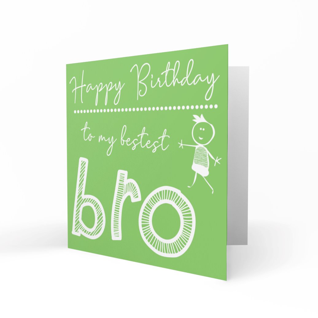 'To My Bestest Bro' Greeting Cards Happy Doodle 