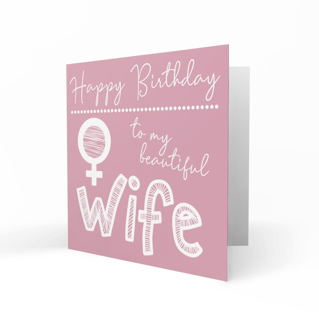 'To My Beautiful Wife' Greeting Cards Happy Doodle 