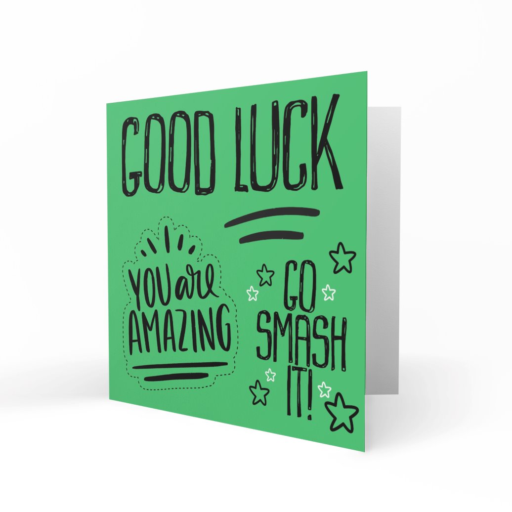 'Good Luck, Go Smash It!' Greeting Cards Chasing Cards 