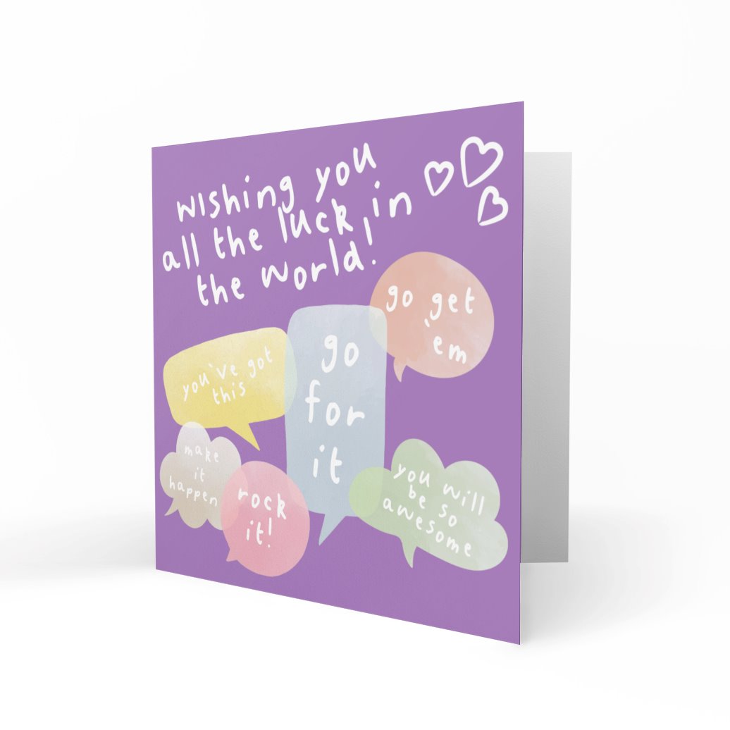 'Wishing You All The Luck In The World' Greeting Cards Paper Heart 