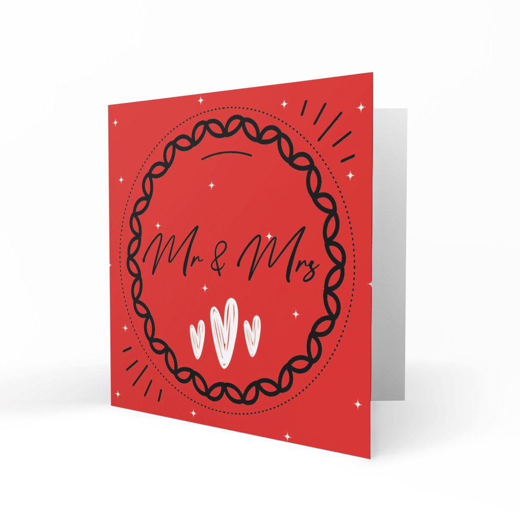 'Mr & Mrs' Greeting Cards Paper Heart 