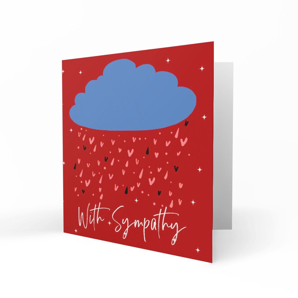 'With Sympathy' Greeting Cards Paper Heart 