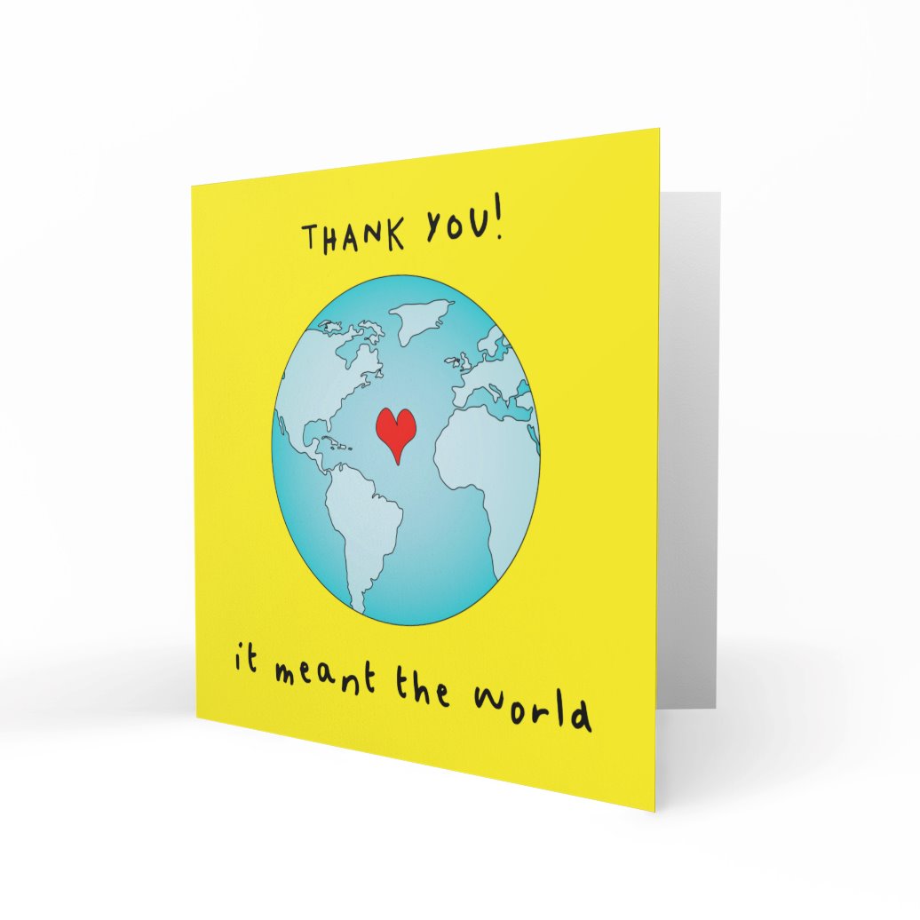 'It Meant The World' Greeting Cards Paper Heart 