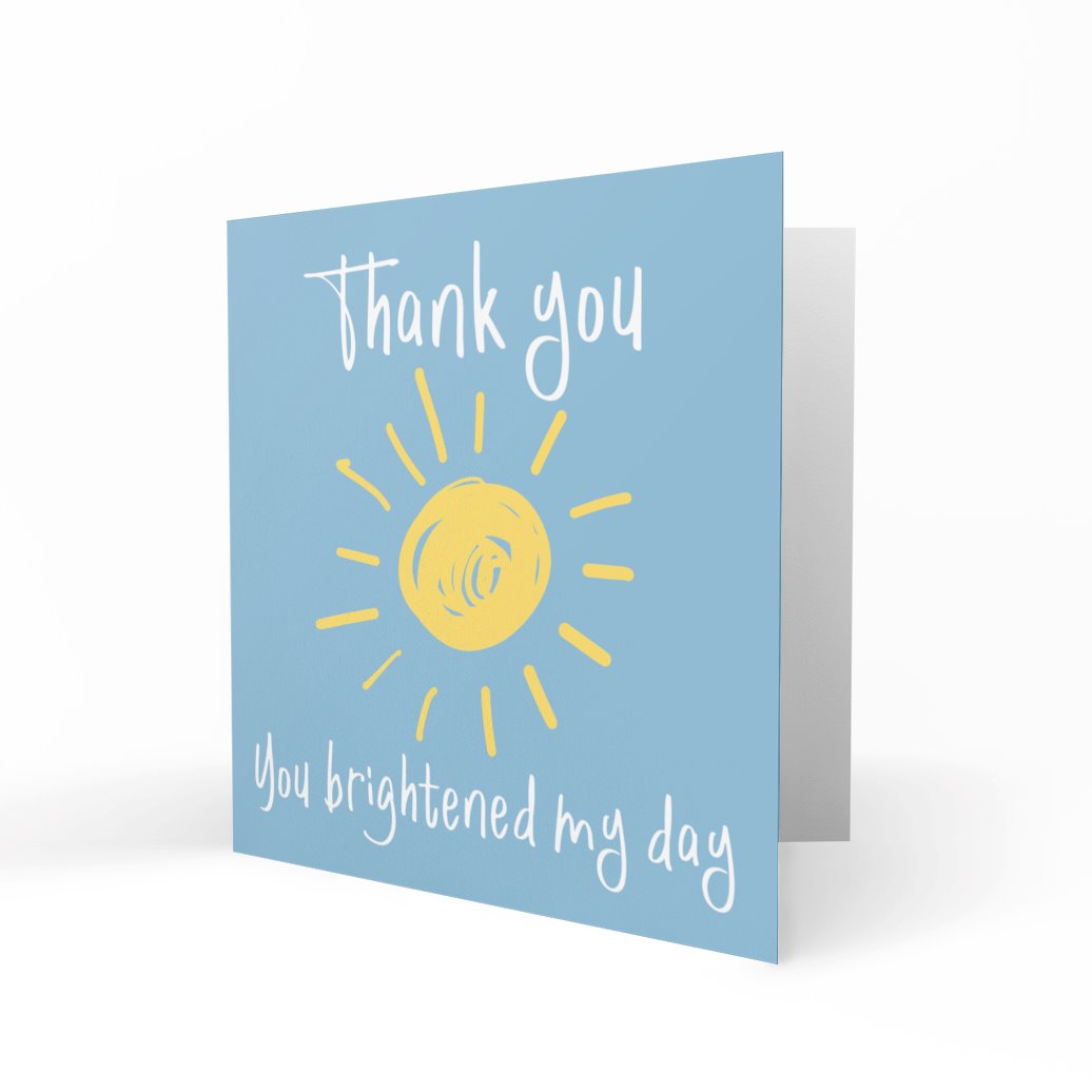 'You Brightened My Day' Greeting Cards Paper Heart 