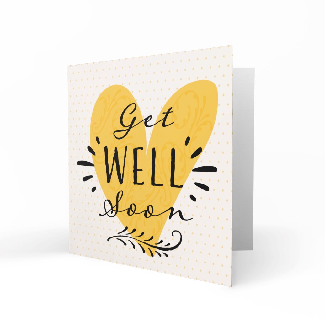 'Get Well Soon' Greeting Cards Paper Heart 