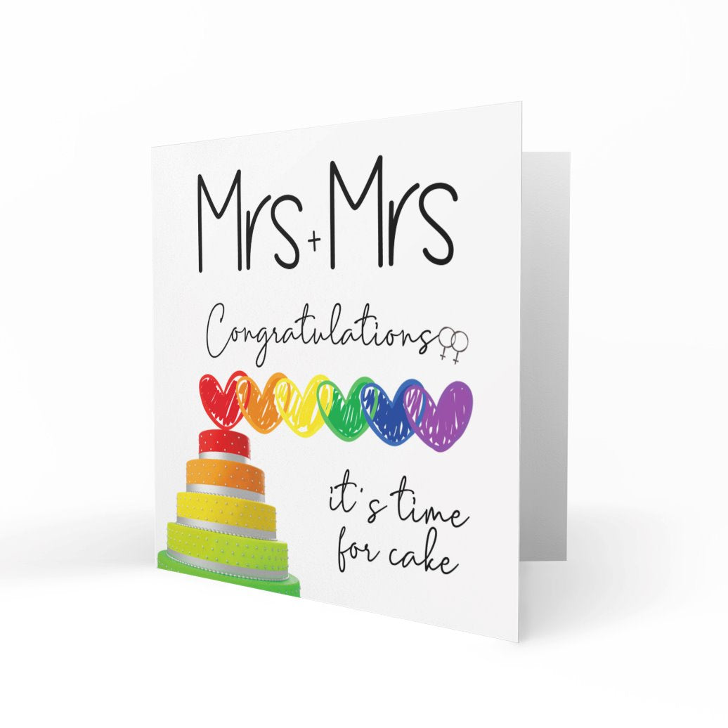 'Mrs & Mrs Time For Cake' Greeting Cards One Love 