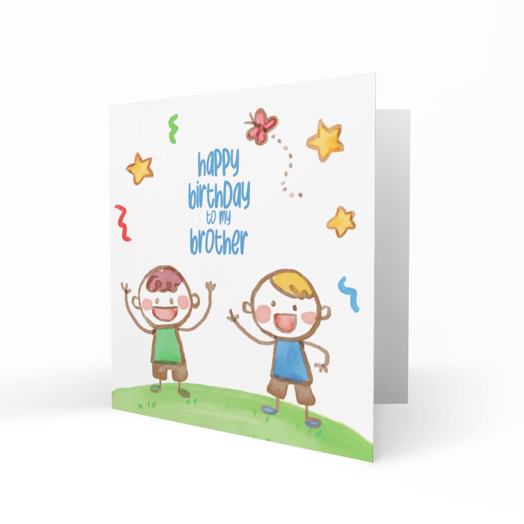 'Happy Birthday To My Brother' (Boy Boy) Greeting Cards chasing cards 