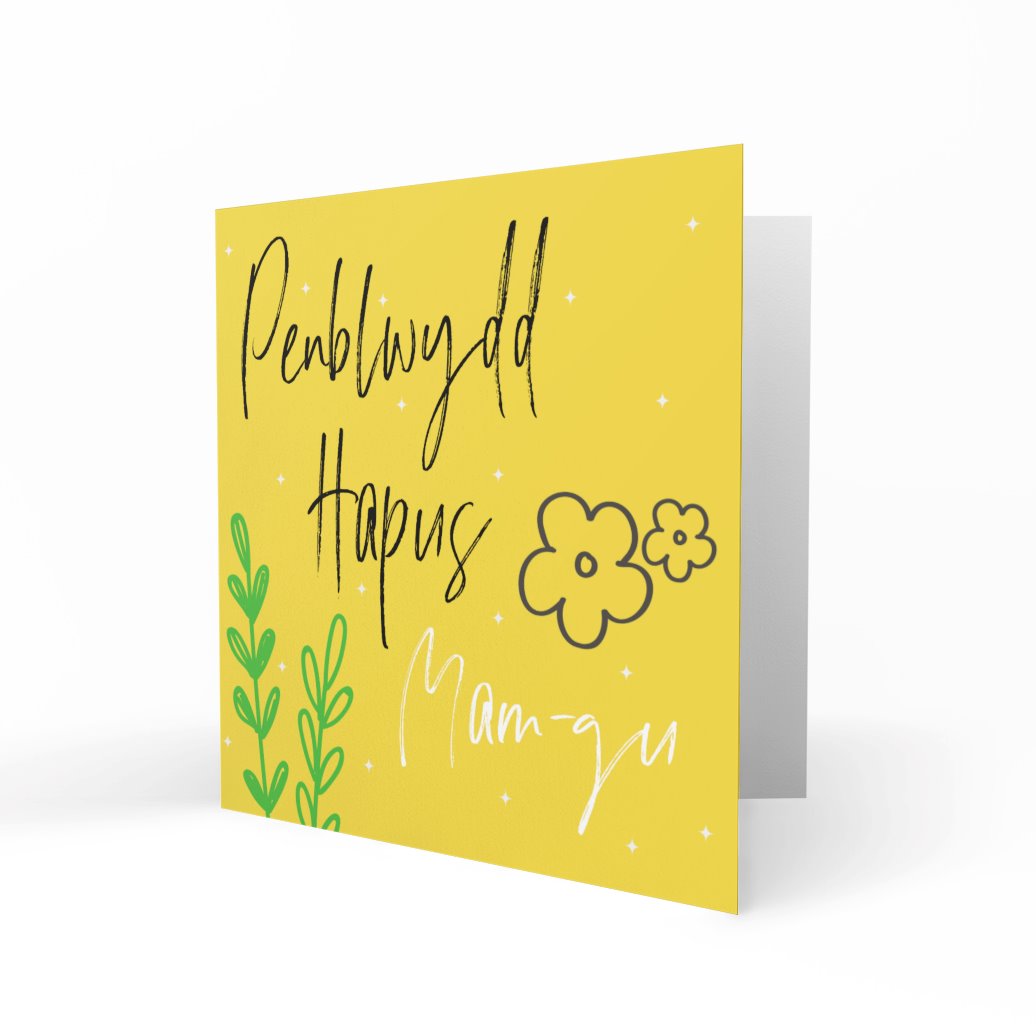 'Penblwydd Hapus Mam-gu | Happy Birthday Grandmother' Greeting Cards Cariad Cymreig 