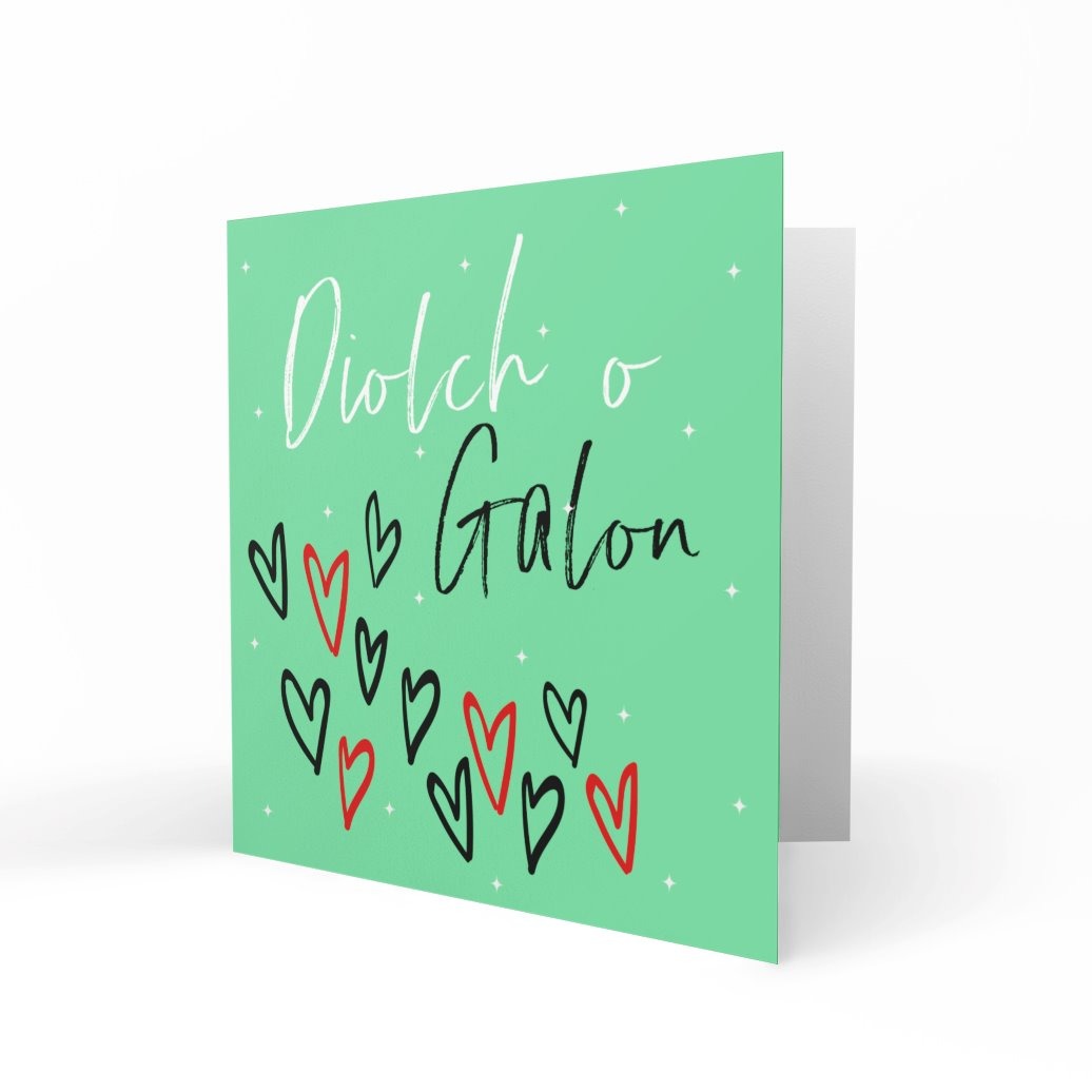 'Diolch O Galon | Heartfelt Thanks' Greeting Cards Cariad Cymreig 