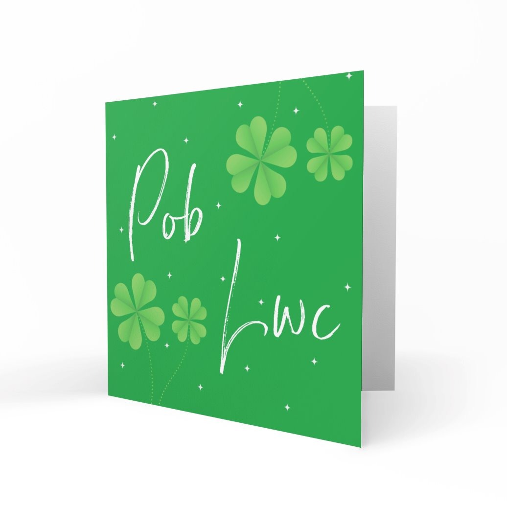 'Pob Lwc | Good Luck' Greeting Cards Cariad Cymreig 