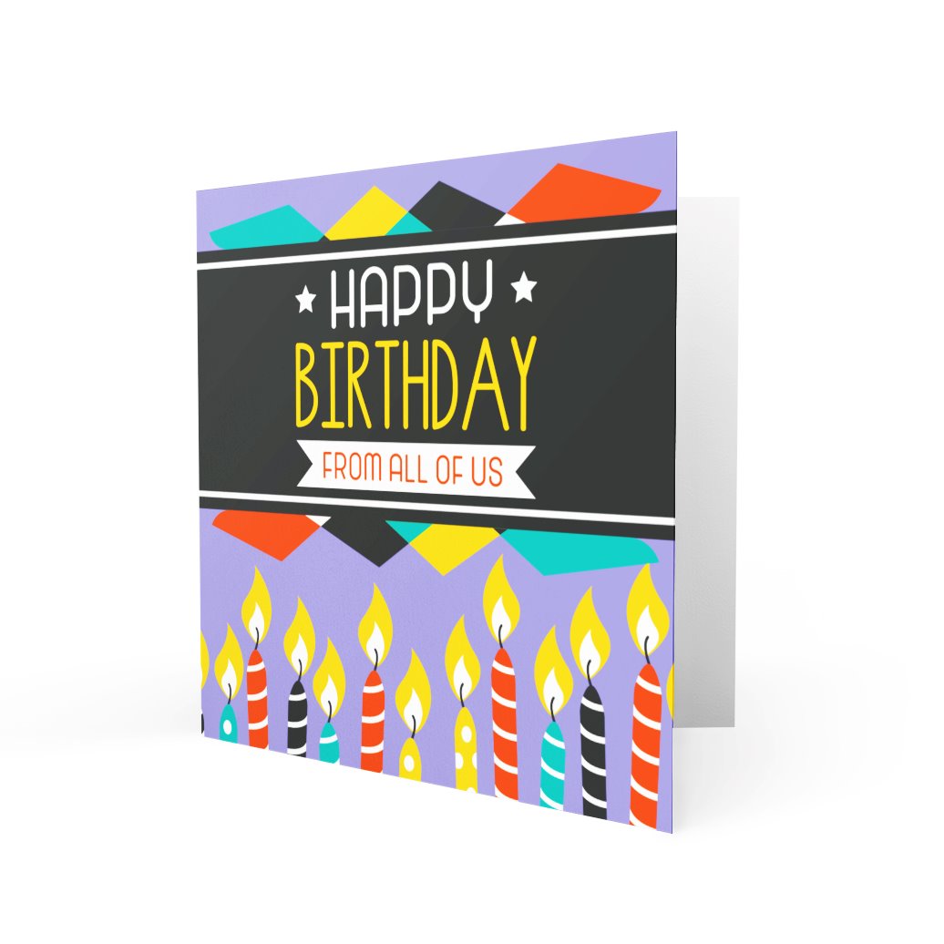 'Happy Birthday To You From All Of Us' Greeting Cards Happy Doodle 