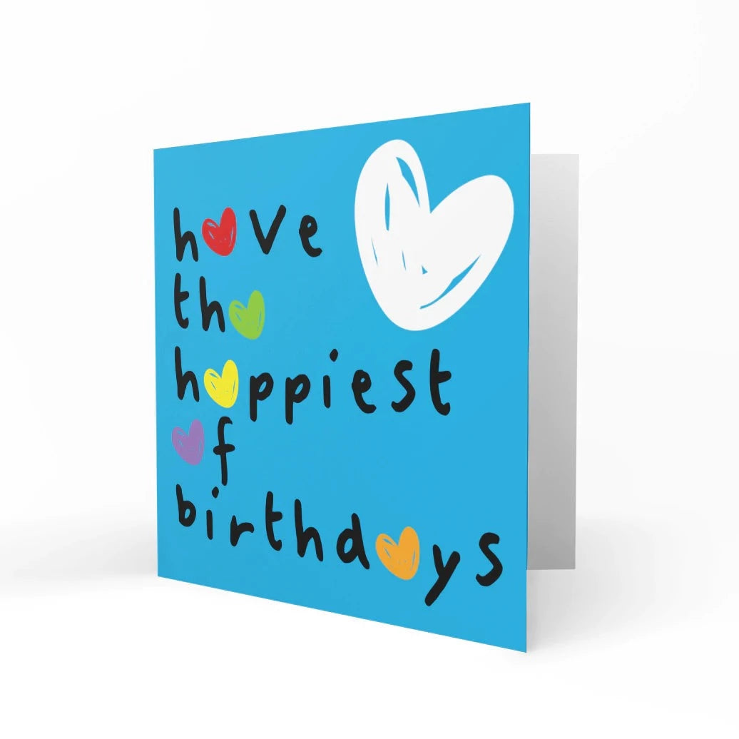 'Have The Happiest of Birthdays' Greeting Cards Paper Heart 