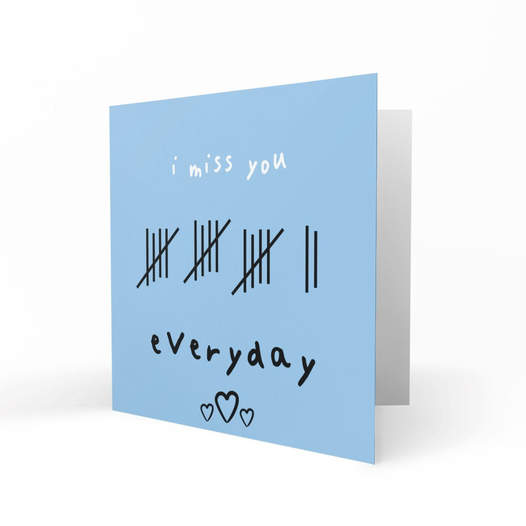 'I Miss You Everyday' Greeting Cards Paper Heart 